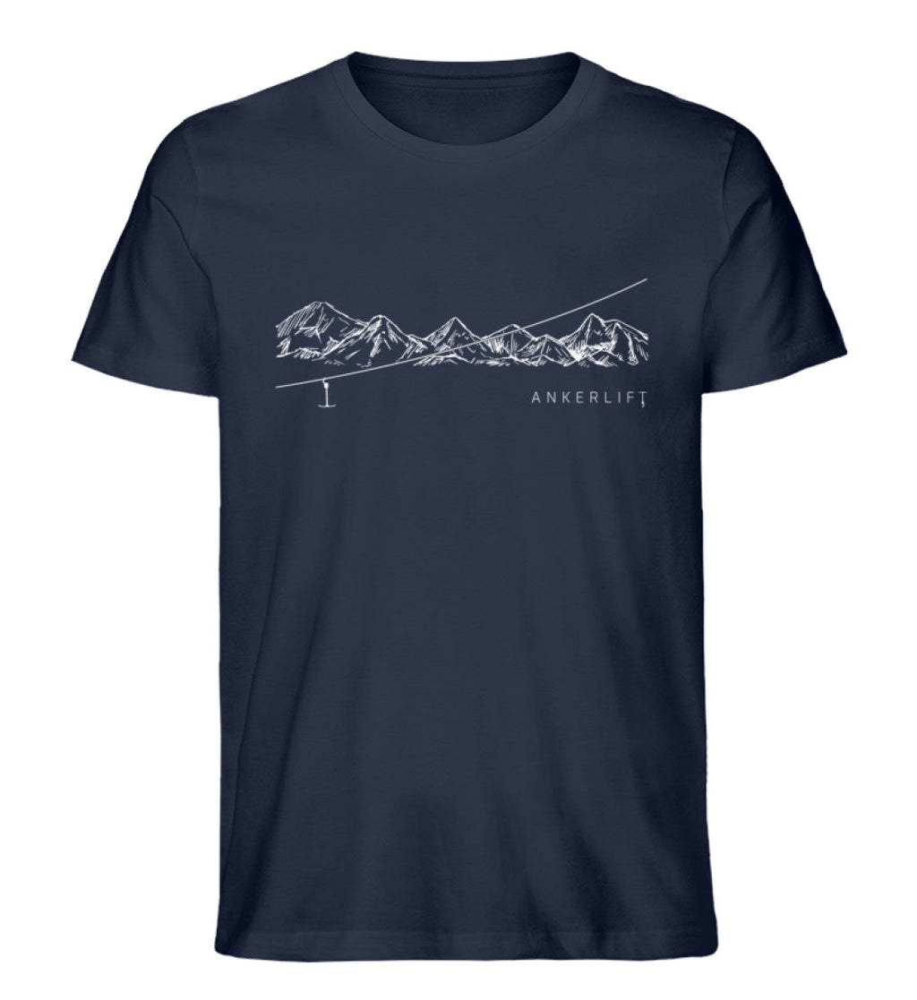 "Bergkette" Herren Organic Shirt in der Farbe French Navy von ANKERLIFT