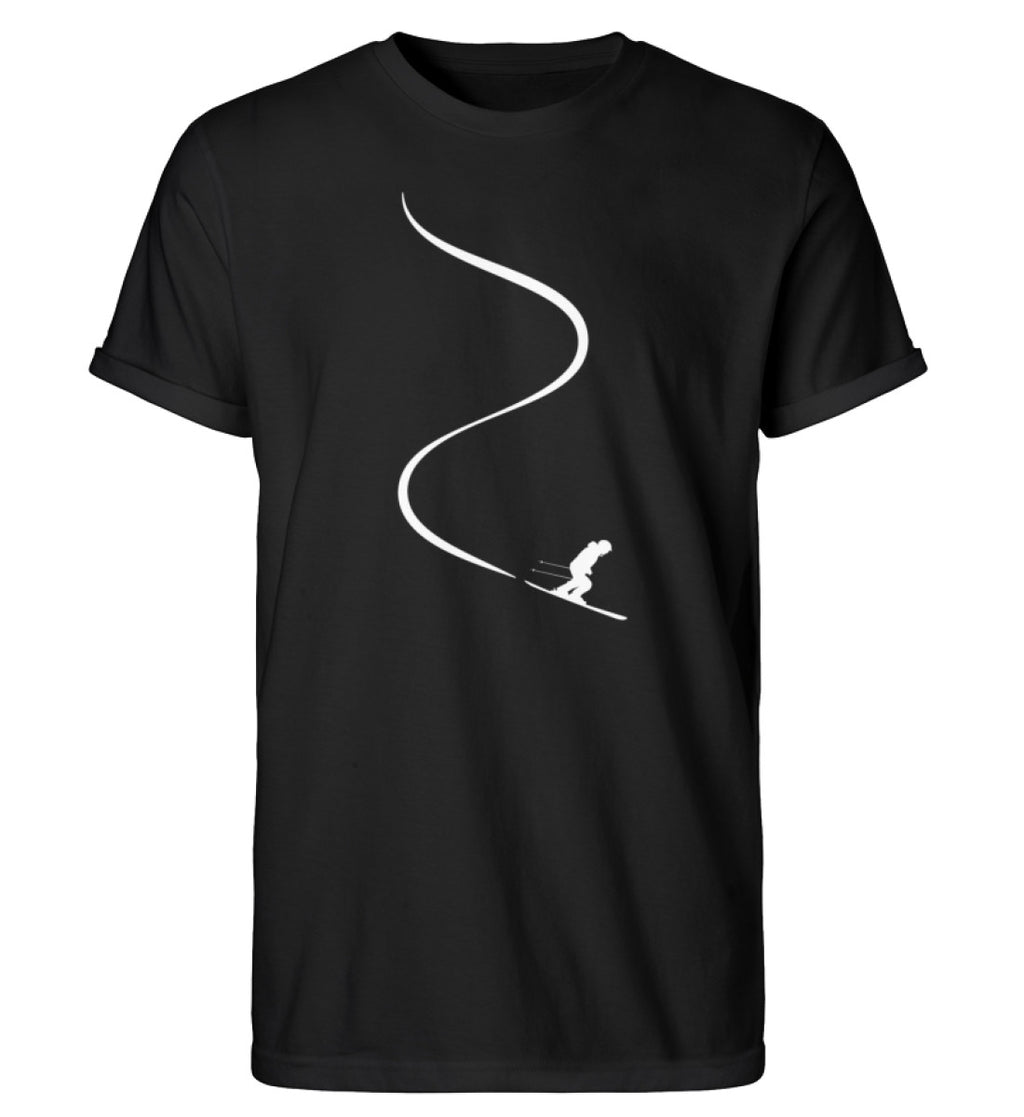 "Tiefschnee" Herren RollUp Shirt in der Farbe Black auf weißem Hintergrung von ANKERLIFT