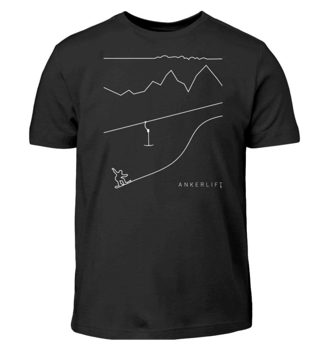 "Snowboard" Kinder T-Shirt in der Farbe Black von ANKERLIFT