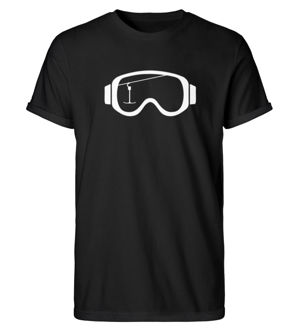 "SKIBRILLE" Herren RollUp Shirt in der Farbe Black auf weißem Hintergrung von ANKERLIFT