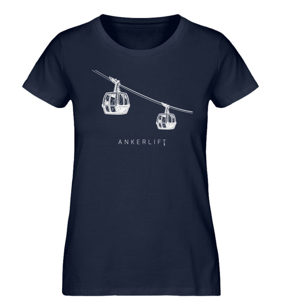 "Gondelglück" Damen Organic Shirt in der Farbe French Navy - ANKERLIFT