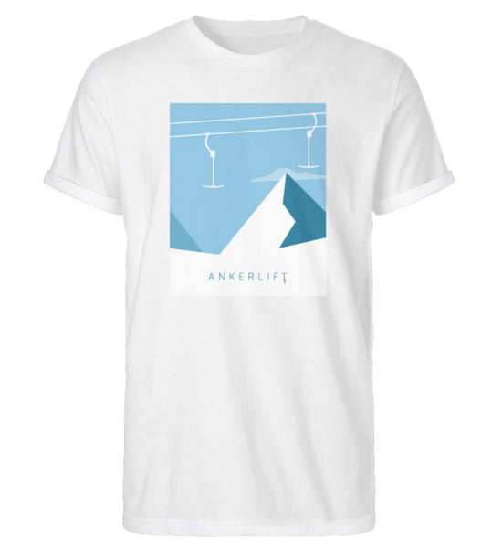 "Shapes" Herren RollUp Shirt in der Farbe White auf weißem Hintergrung von ANKERLIFT