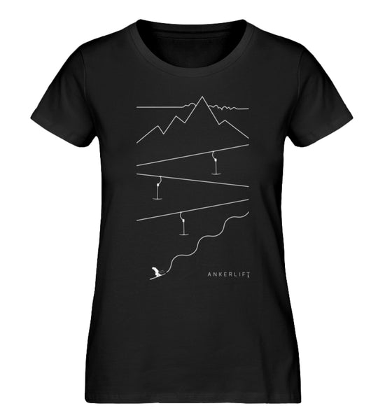"Spuren" Damen Organic Shirt in der Farbe Black - ANKERLIFT