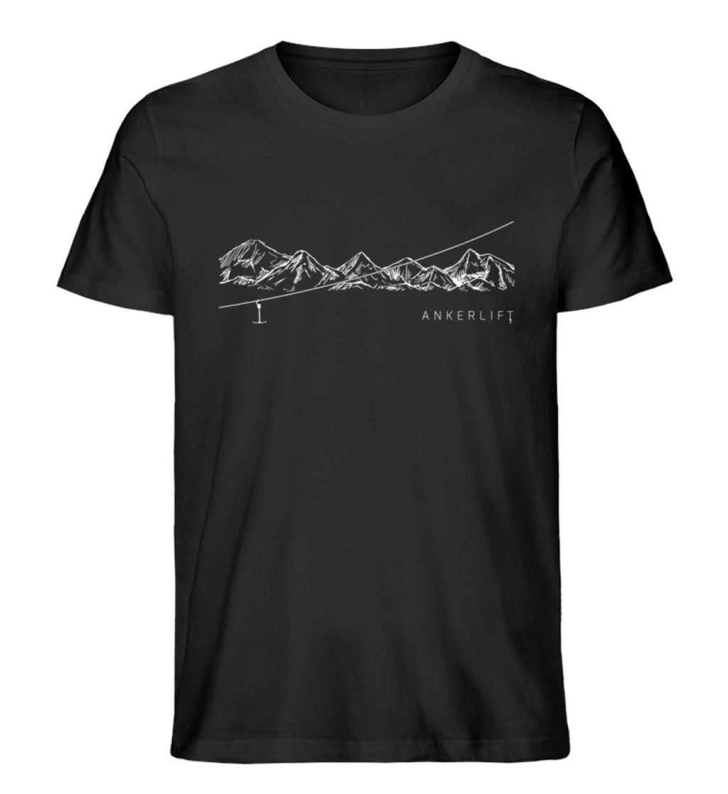 "Bergkette" Herren Organic Shirt in der Farbe Black von ANKERLIFT