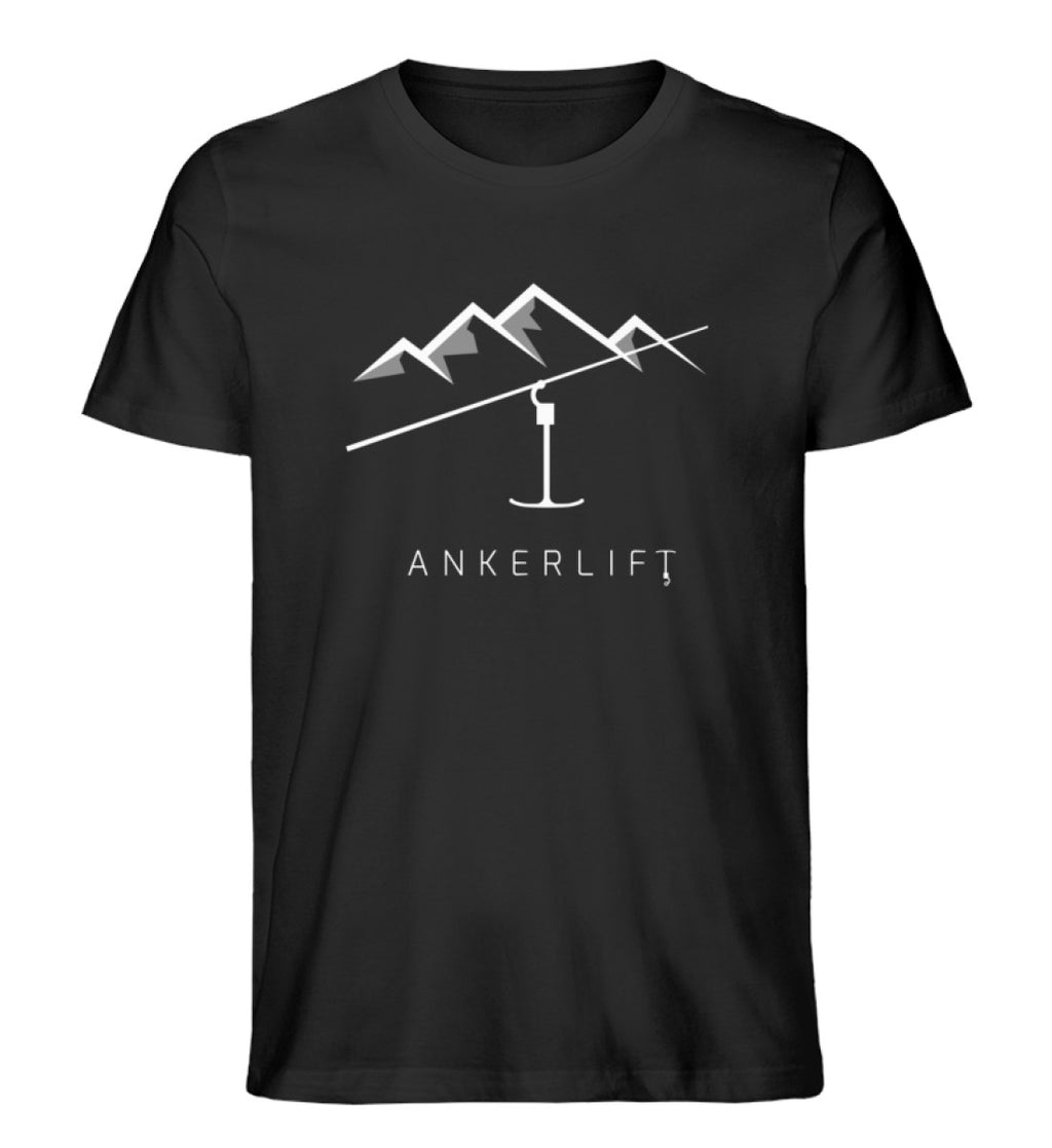 "Bergspitzen" Herren Organic Shirt in der Farbe Black von ANKERLIFT