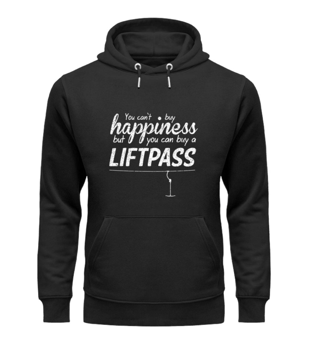 "Liftpass" Unisex Organic Hoodie in Farbe Black-ANKERLIFT
