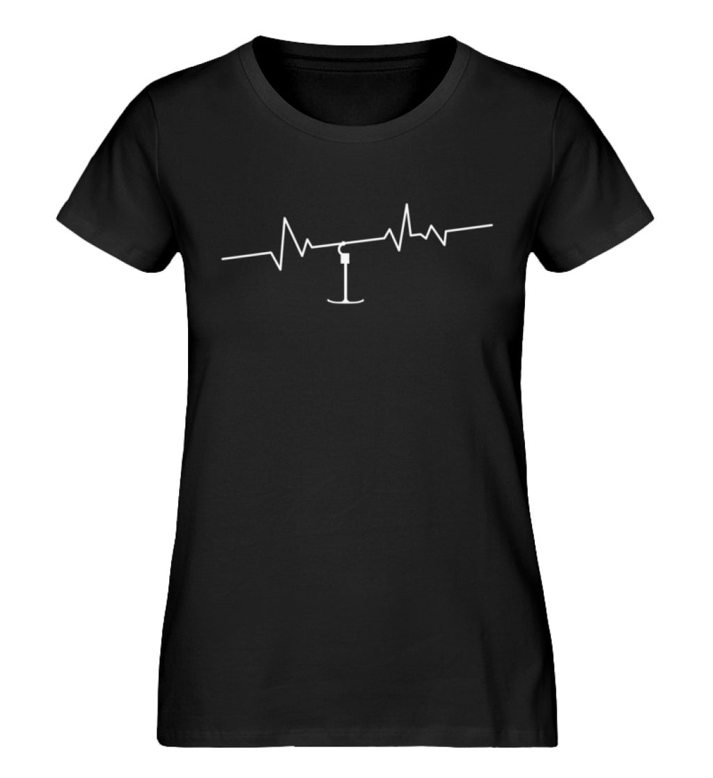 "Herzschlag" Damen Organic Shirt in der Farbe Black - ANKERLIFT