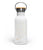 Weiße "Freeride" Edelstahl Trinkflasche mit Bambusdeckel von ANKERLIFT