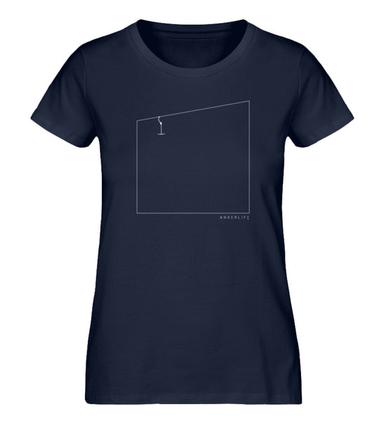 "Quadrat" Damen Organic Shirt in der Farbe French Navy - ANKERLIFT
