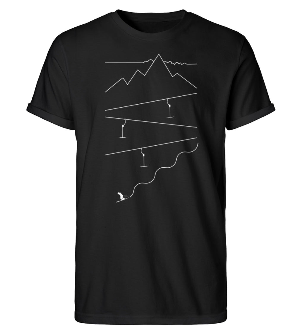 "Powder-Lines" Herren RollUp Shirt in der Farbe Black auf weißem Hintergrung von ANKERLIFT