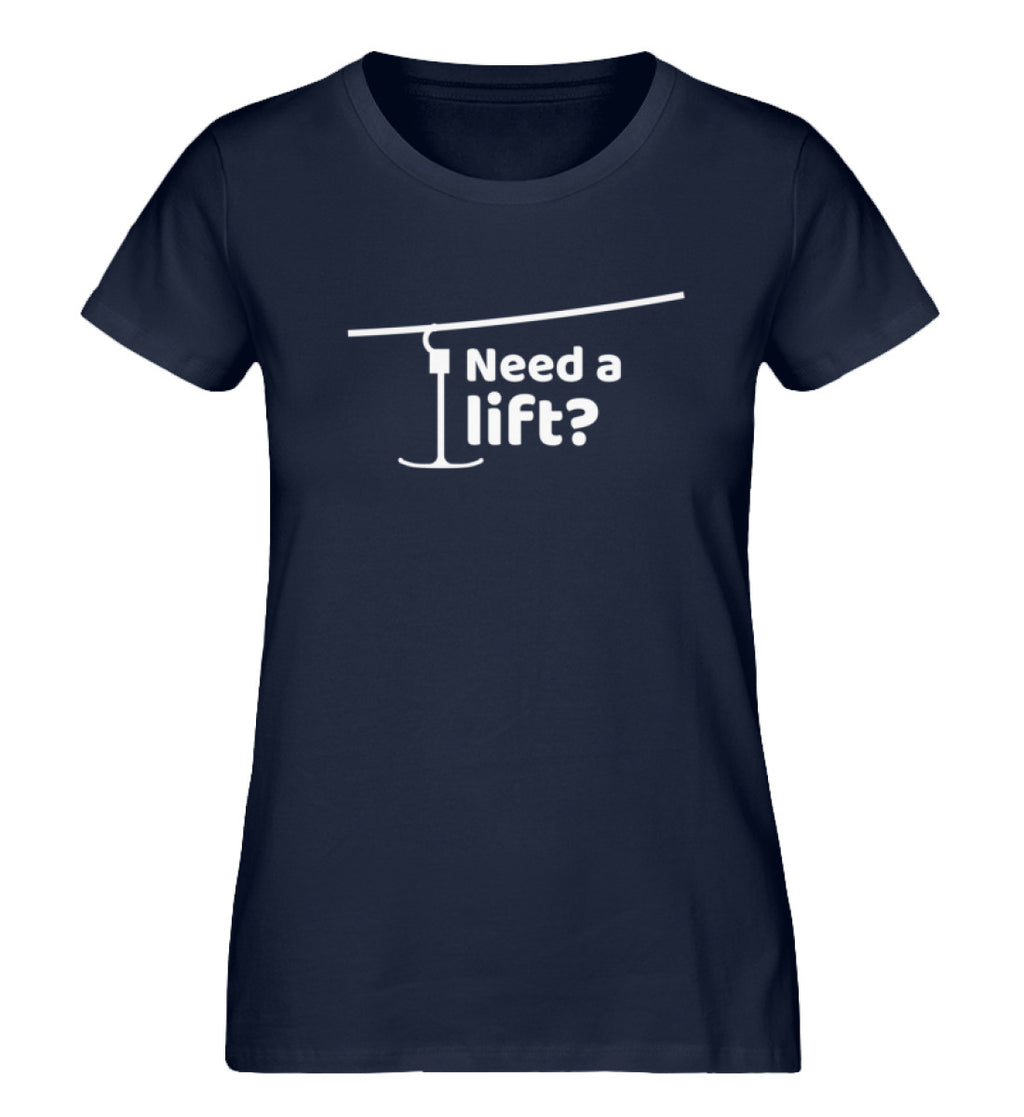 "Need a lift?" Damen Organic Shirt in der Farbe French Navy - ANKERLIFT