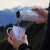 Weiße "ANKERLIFT" Edelstahl Trinkflasche mit Bambusdeckel von ANKERLIFT