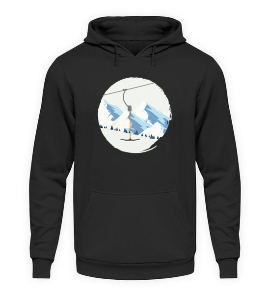 "Winterkreis" Unisex Hoodie in der Farbe Jet Black von ANKERLIFT für Wintersportler