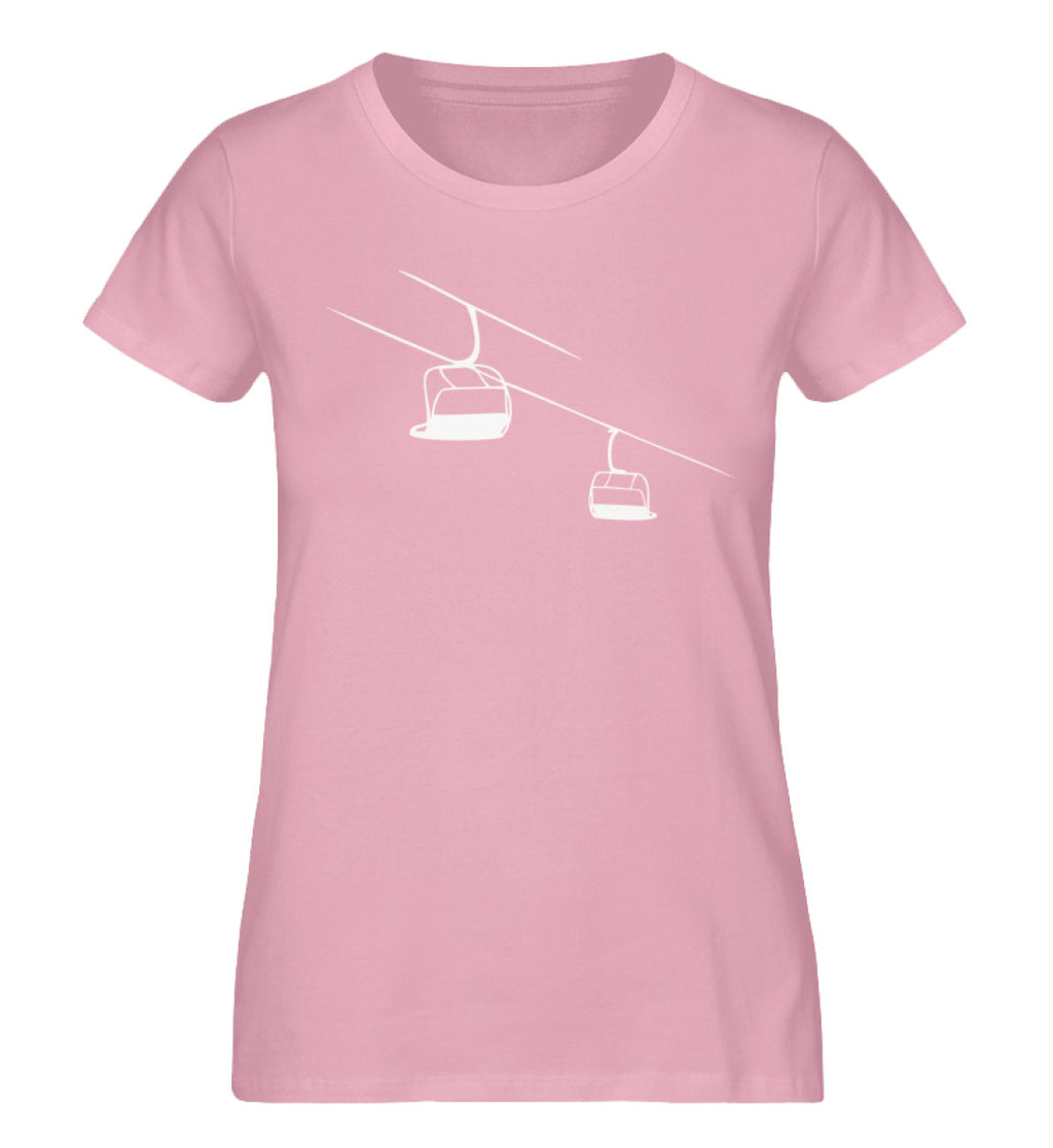 "Sesselbahn" Damen Organic Shirt in der Farbe Cotton Pink - ANKERLIFT