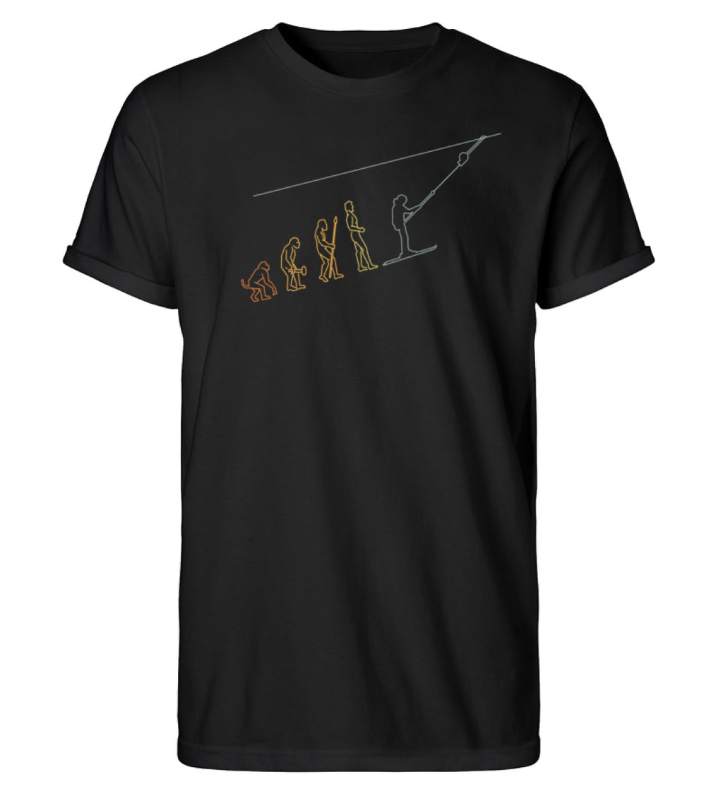 "Skivolution" Herren RollUp Shirt in der Farbe Black auf weißem Hintergrung von ANKERLIFT