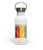 Weiße "Skiing" Edelstahl Trinkflasche mit Bambusdeckel von ANKERLIFT
