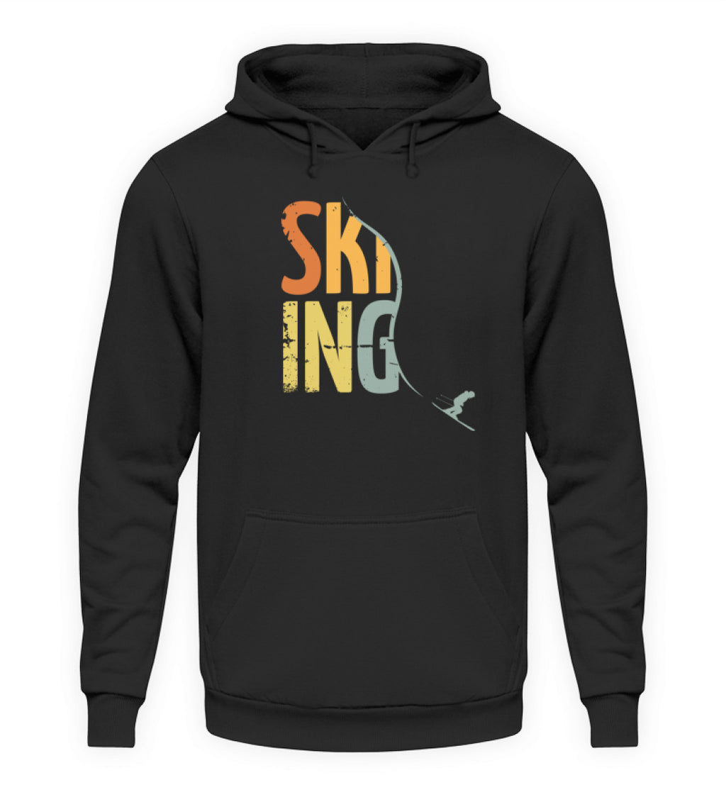 "Carving" Unisex Hoodie in der Farbe Jet Black von ANKERLIFT für Wintersportler