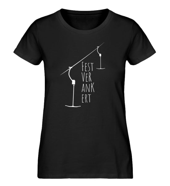 "Fest verankert" Damen Organic Shirt in der Farbe Black - ANKERLIFT