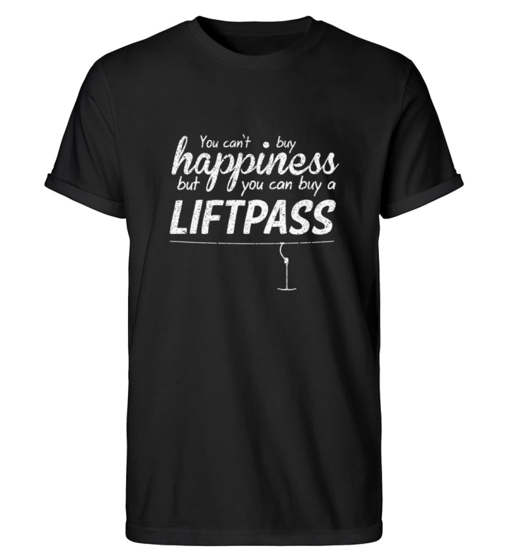 "Liftpass" Herren RollUp Shirt in der Farbe Black auf weißem Hintergrung von ANKERLIFT