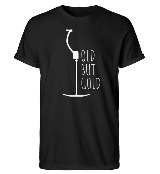 "Old but Gold" Herren RollUp Shirt in der Farbe Black auf weißem Hintergrung von ANKERLIFT
