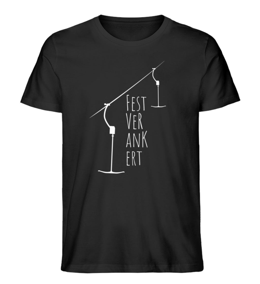 "Fest verankert" Herren Organic Shirt in der Farbe Black von ANKERLIFT