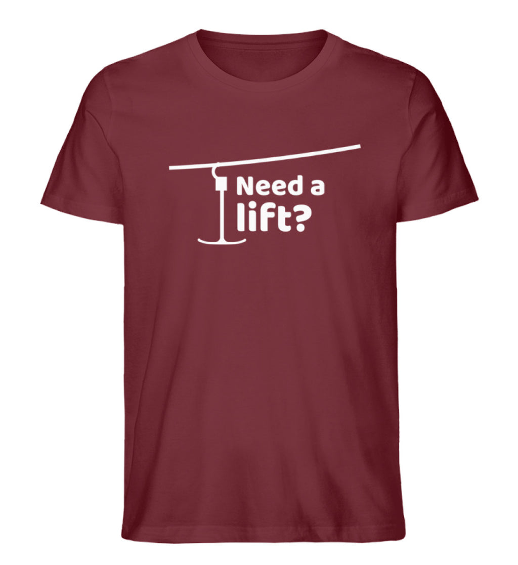 "Need a lift?" Herren Organic Shirt in der Farbe Burgundy von ANKERLIFT