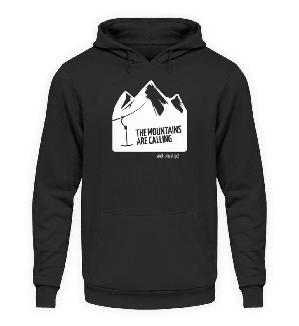 "I must go" Unisex Hoodie in der Farbe Jet Black von ANKERLIFT für Wintersportler