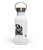 Weiße "SKI" Edelstahl Trinkflasche mit Bambusdeckel von ANKERLIFT