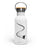 Weiße "Snowboarder" Edelstahl Trinkflasche mit Bambusdeckel von ANKERLIFT
