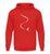 "Tiefschnee" Unisex Hoodie in der Farbe Fire Red von ANKERLIFT für Wintersportler
