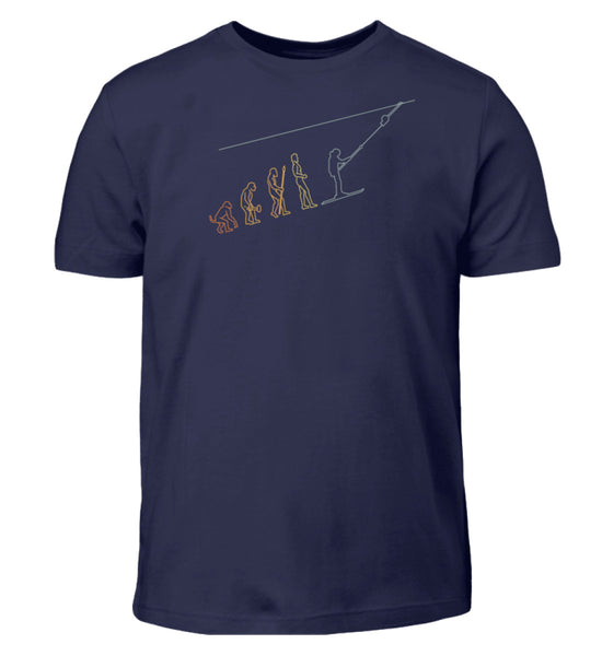 "Skivolution" Kinder T-Shirt in der Farbe Navy von ANKERLIFT
