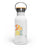 Weiße "Skifahren" Edelstahl Trinkflasche mit Bambusdeckel von ANKERLIFT