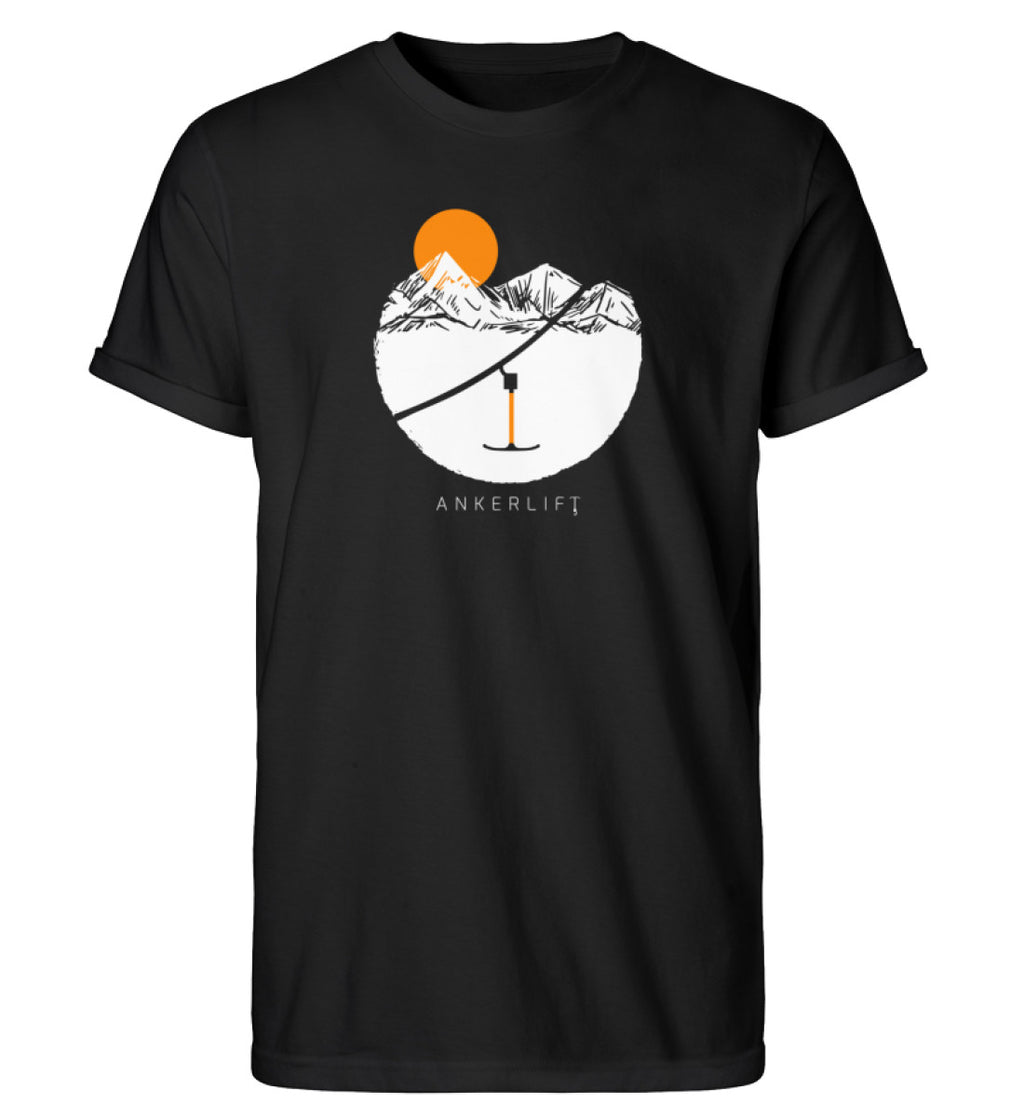 "Sunset" Herren RollUp Shirt in der Farbe Black auf weißem Hintergrung von ANKERLIFT
