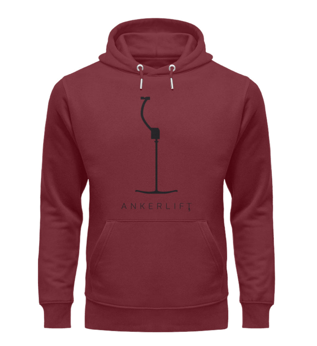 "ANKERLIFT" Unisex Organic Hoodie in Farbe Burgundy-ANKERLIFT