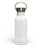 Weiße "Quadrat" Edelstahl Trinkflasche mit Bambusdeckel von ANKERLIFT