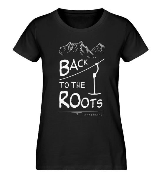 "Back to Roots" Damen Organic Shirt in der Farbe Black - ANKERLIFT