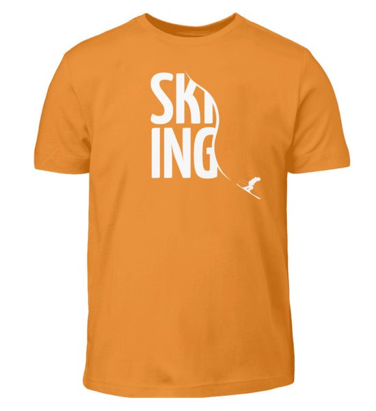 "Skiing" Kinder T-Shirt in der Farbe Orange von ANKERLIFT