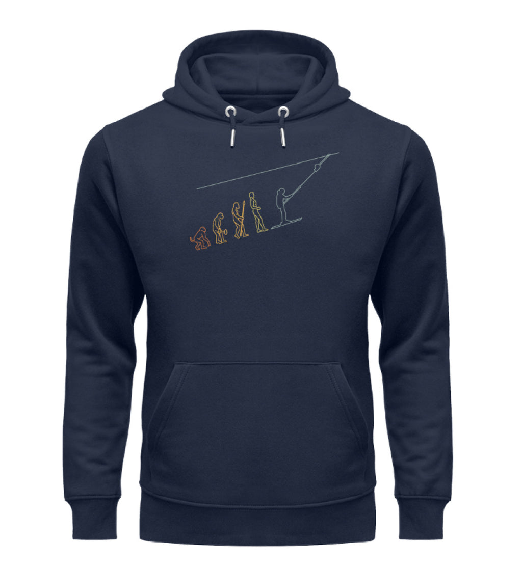 "Skivolution" Unisex Organic Hoodie in Farbe French Navy-ANKERLIFT
