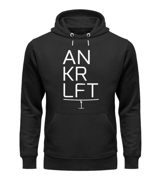 "ANKRLFT" Unisex Organic Hoodie in Farbe Black-ANKERLIFT
