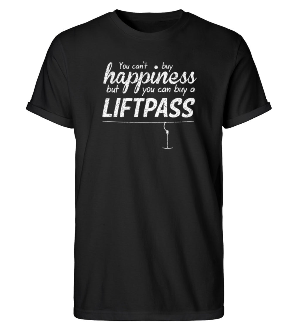 "Liftpass" Herren RollUp Shirt in der Farbe Black auf weißem Hintergrung von ANKERLIFT