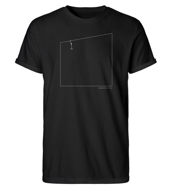 "Quadrat" Herren RollUp Shirt in der Farbe Black auf weißem Hintergrung von ANKERLIFT